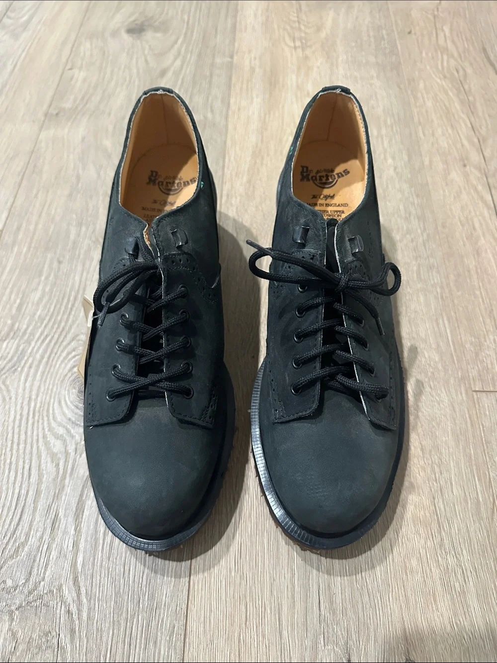 Dr. Martens Black Leather Derby Shoes with Lace-Up Closure